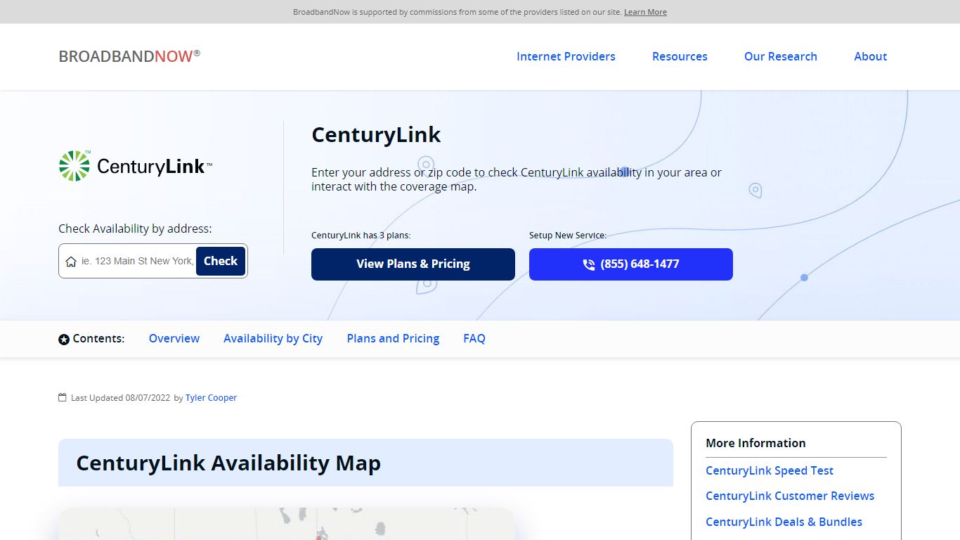 CenturyLink Internet: Coverage & Availability Map - BroadbandNow
